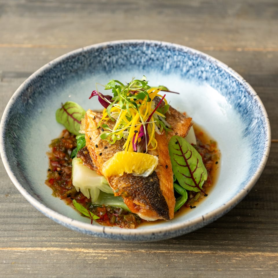 Branzino with shiso